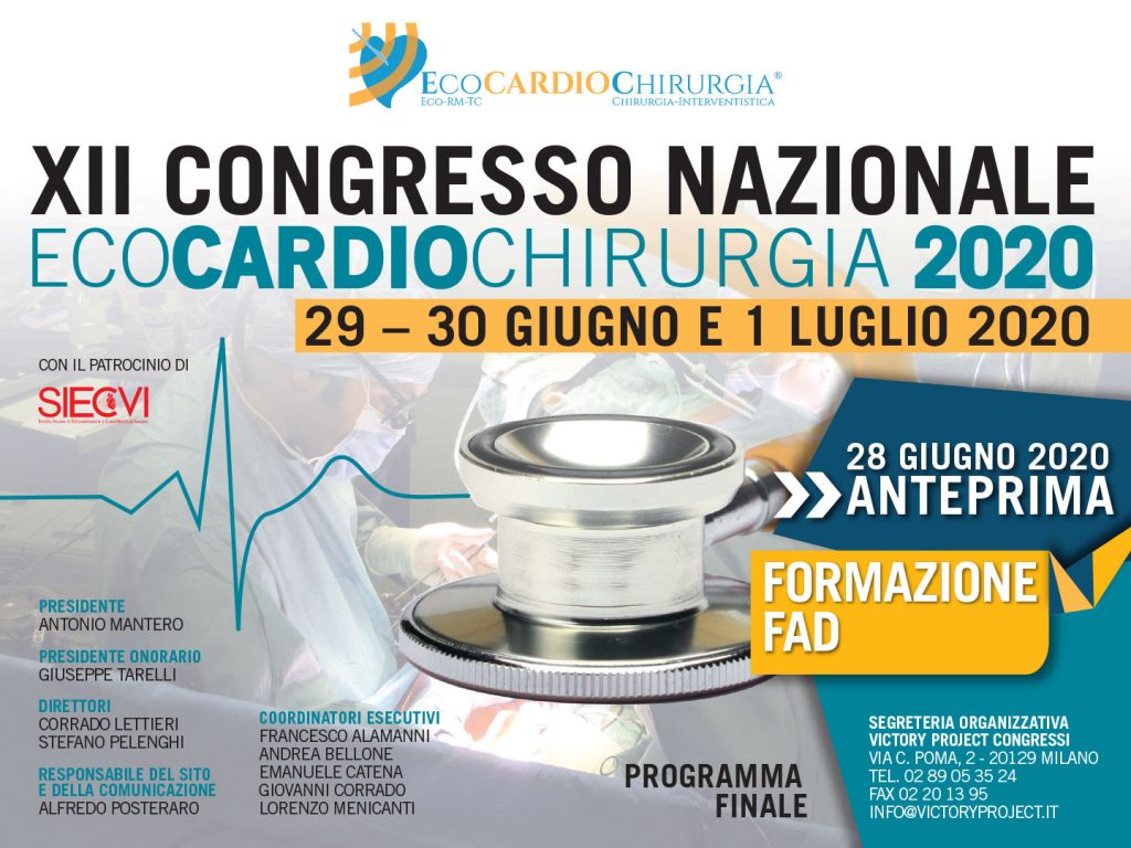 SIECVI Lombardia - EcoCardioChirurgia® 2020 in FAD - XII Congresso Nazionale
